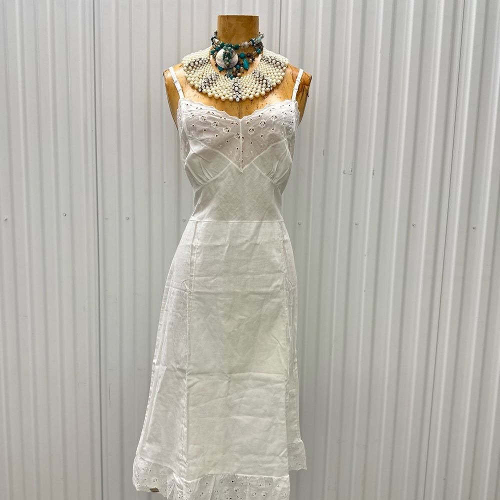 Vintage Loom Craft White Eyelet Elegant White Lace Dress